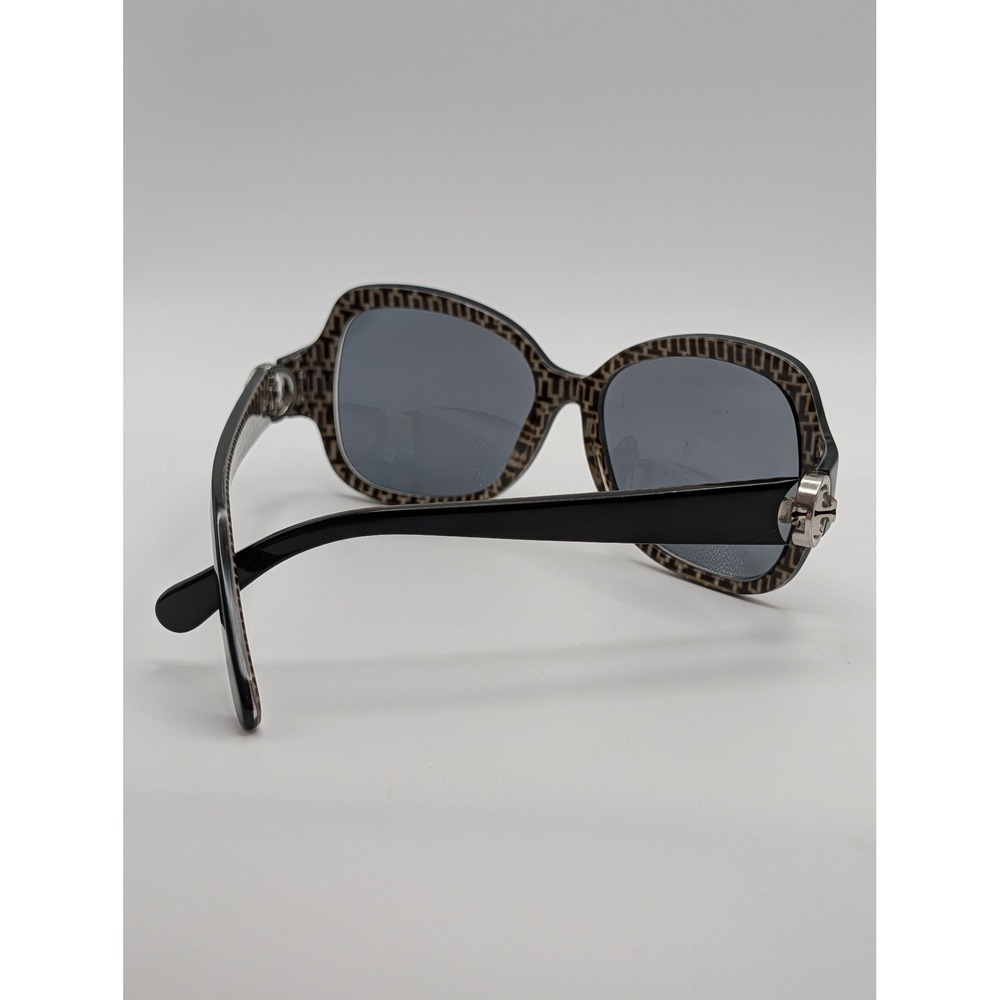 Tory Burch TY7059 Black Square Sunglasses Frames Silver Logo 57-16-135